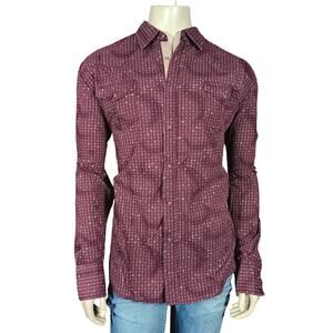 Patron Cito Western Shirt Size XXL Red and Black Damask Print Long Sleeve